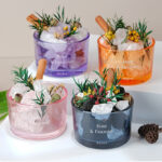 Crystal Garden Diffuser – No-Flame Stone Aroma Decor, Multiple Color Cups and 20ml Essential Oil Options, Optional Warm Light Base