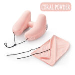 Inflatable Hooded Travel Pillow – H-Shaped Ergonomic Support, Ultra-Light & Adjustable