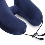 Inflatable Hooded Travel Pillow – H-Shaped Ergonomic Support, Ultra-Light & Adjustable