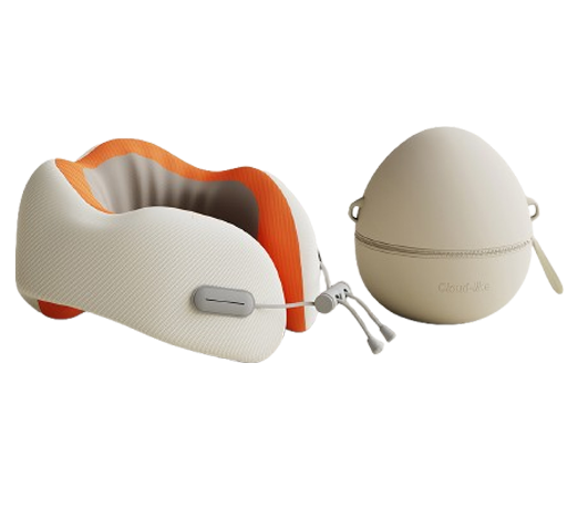 Inflatable Travel Neck Pillow In Use