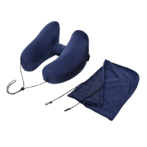 Travel Pillow – Inflatable U-Shaped Neck Support with Optional Hood, Adjustable Firmness, Foldable Design