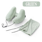 Inflatable Hooded Travel Pillow – H-Shaped Ergonomic Support, Ultra-Light & Adjustable