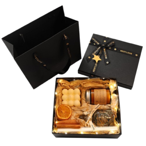 Stellar Scent Reverie Aroma Gift Box – Lavender & Lily of the Valley Scents | Fairy Lights + Flameless Diffuser Candles | Birthday/Christmas/Valentine's Day Present – Soothing Fragrance for Mind & Soul