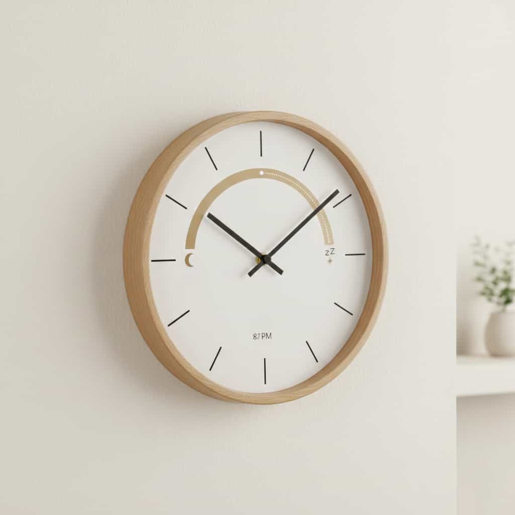 Person sleeping with clock