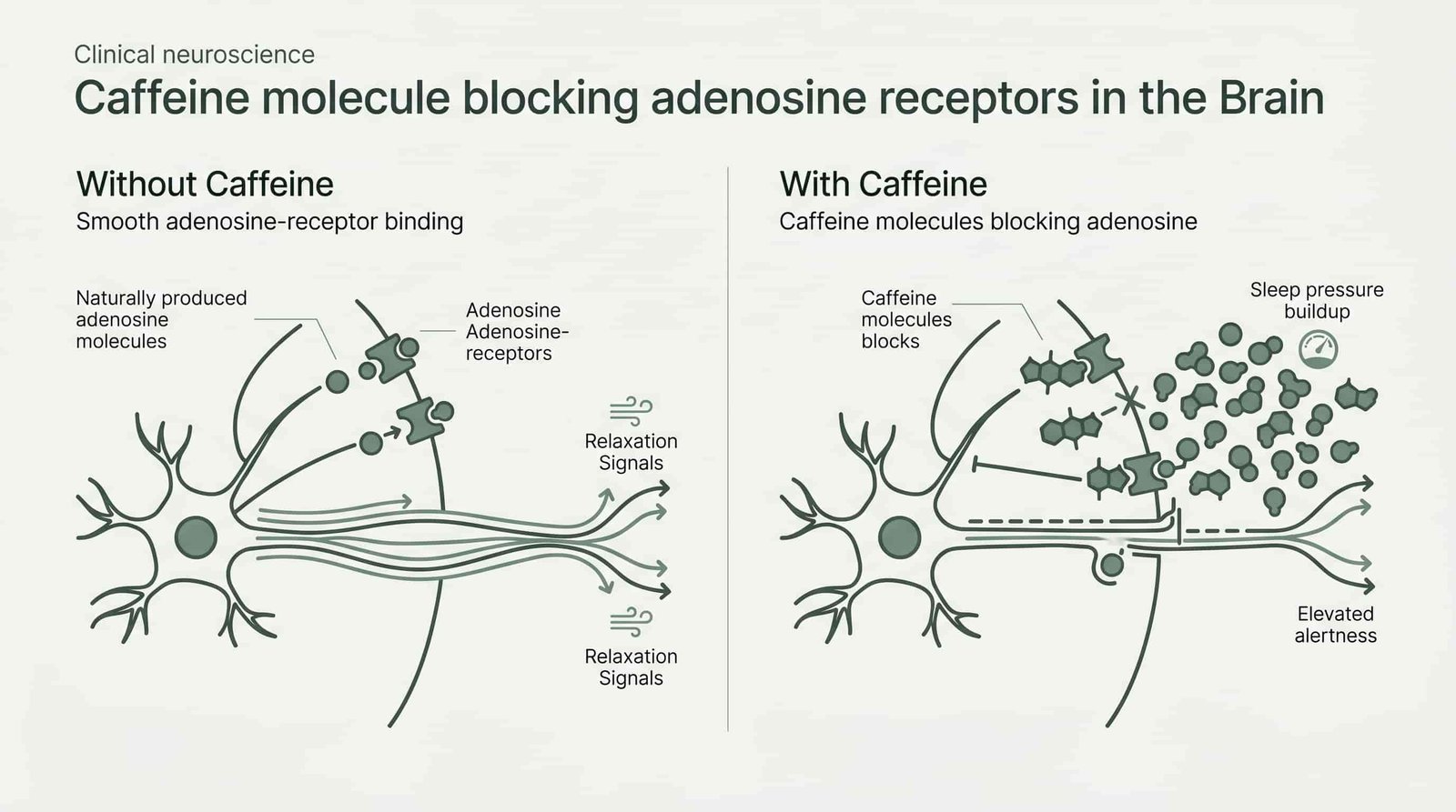 Scientific chart showing caffeine metabolism and sleep architecture disruption